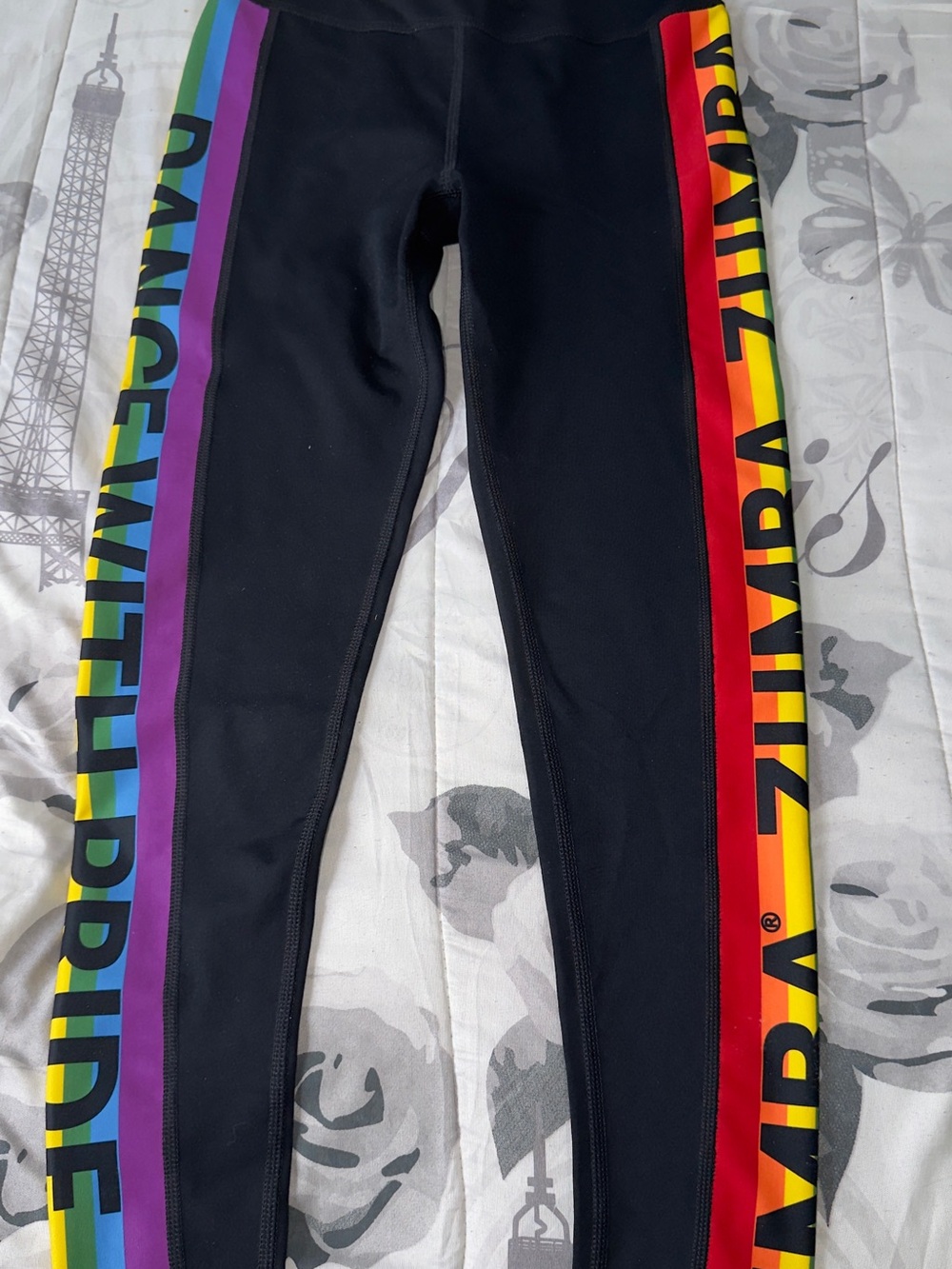 Zumba pride Leggings with Rainbow Side Stripes